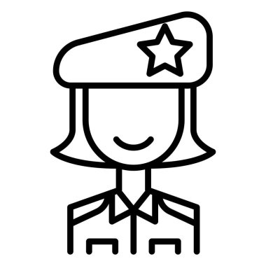 İnce çizgi biçimli ordu simgesi Vektör illüstrasyon grafik tasarımı