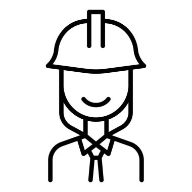 Engineer icon in thin line style Vector illustration graphic design