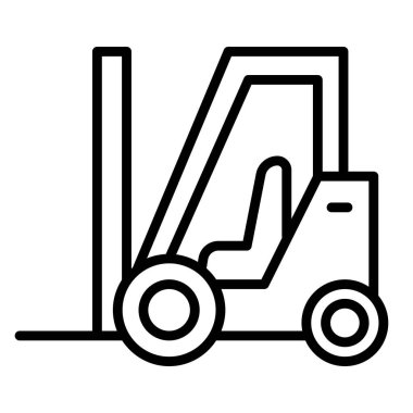 İnce çizgi biçimli vektör illüstrasyon grafik tasarımında forklift simgesi