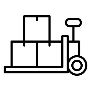 İnce çizgi biçimli vektör illüstrasyon grafik tasarımında forklift simgesi