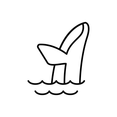 İnce çizgi biçimi Vektör grafik tasarımı ile balina simgesi