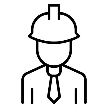 Engineer icon in thin line style Vector illustration graphic design