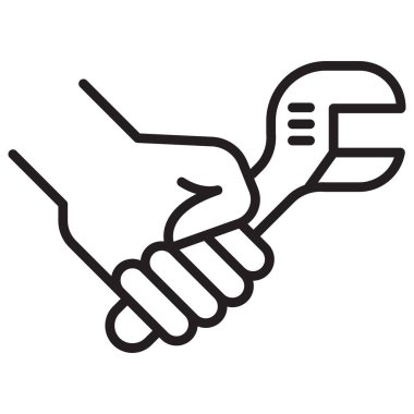 İnce çizgi biçimli Tesisatçı resim tasarımı simgesi