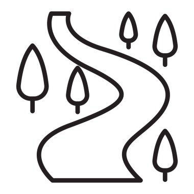 İnce çizgi biçimli nehir simgesi Vektör illüstrasyon grafik tasarımı