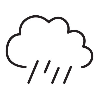 Rain icon in thin line style Vector illustration graphic design