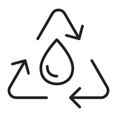 Su Geri Dönüşüm simgesi ince çizgi biçimi Vektör grafik tasarımı