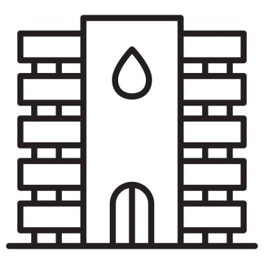 İnce çizgi biçimli Vector grafik tasarımı ile Waterwork ofis simgesi