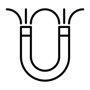 İnce çizgi biçimli mıknatıssal vektör çizim tasarımı simgesi