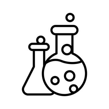 İnce çizgi biçimli vektör çizimi grafik tasarımında kimya simgesi