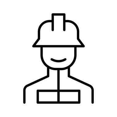 Engineer icon in thin line style Vector illustration graphic design