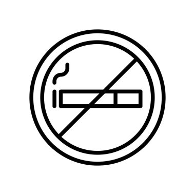 İnce çizgi biçimi Vektör grafik tasarımında sigara simgesi yok