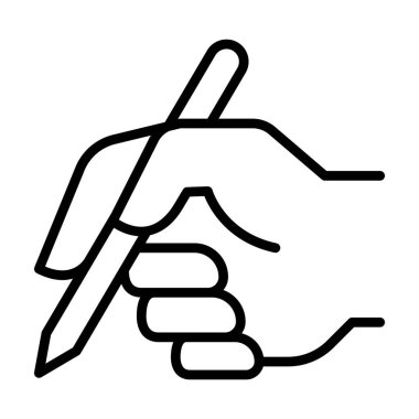 İnce çizgi biçimi vektör çizimi grafik tasarımı ile simge yazılıyor