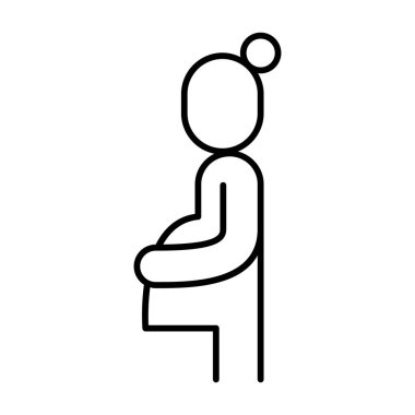 İnce çizgi biçimli vektör illüstrasyon grafik tasarımlı hamilelik simgesi