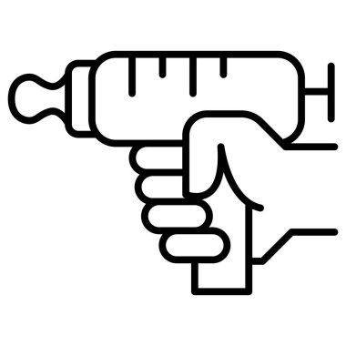 İnce çizgi biçimli süper anne silah ikonu Vektör çizimi grafik tasarımı