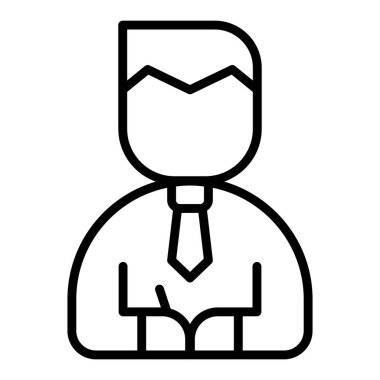 İnce çizgi biçimli vektör illüstrasyon grafik tasarımında iş adamı simgesi