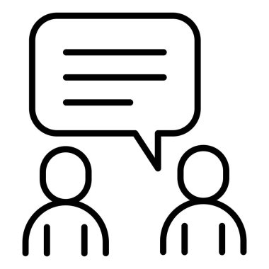 Talking icon in thin line style Vector illustration graphic design