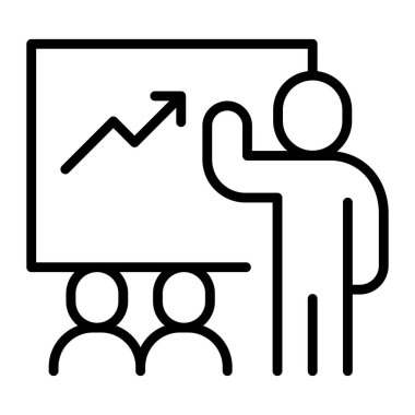 Business training icon in thin line style Vector illustration graphic design