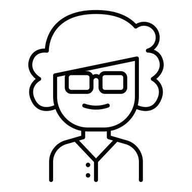 İnce çizgi biçimli yaşlı kadın simgesi Vektör çizimi grafik tasarımı