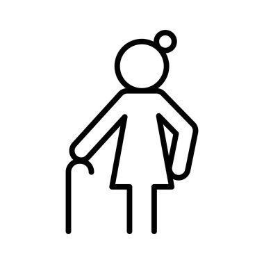 İnce çizgi biçimi Vektör çizimi grafik tasarımı içindeki yaşlı simgesi