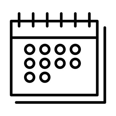 Calendar icon in thin line style Vector illustration graphic design