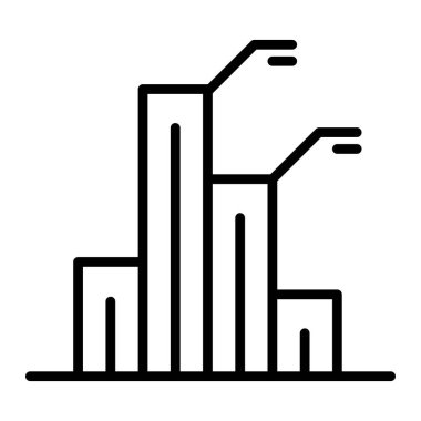İnce çizgi biçimli İstatistik Simgesi Vektör Grafik Tasarımı