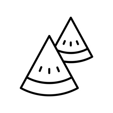 İnce çizgi biçimli vektör çizimi grafik tasarımlı karpuz simgesi