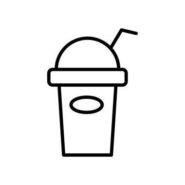 Smoothie simgesi ince çizgi biçimi Vektör grafik tasarımı