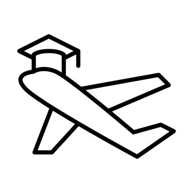 İnce çizgi biçimli vektör illüstrasyon grafik tasarımında yurt dışında simge çalış