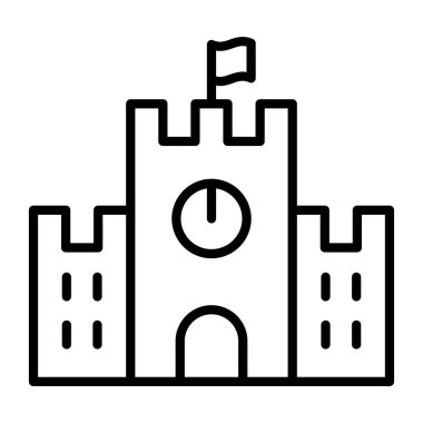 İnce çizgi biçimli vektör çizim grafik tasarımı kolej simgesi