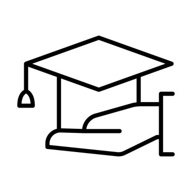 İnce çizgi biçimi Vektör grafik tasarımı ile mezuniyet başlığı simgesi