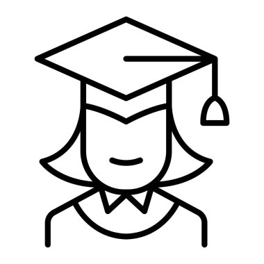 İnce çizgi biçim vektör illüstrasyon grafik tasarımında mezuniyet simgesi