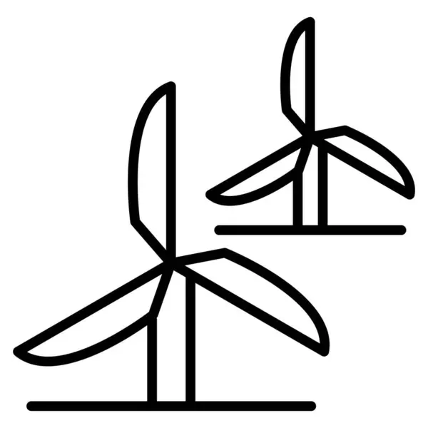 İnce çizgi biçimi Vektör grafik tasarımı ile rüzgar türbini simgesi