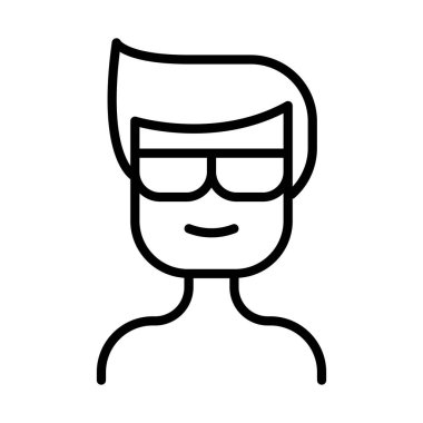 Plaj çocuğu simgesi ince çizgi stili Vektör çizimi grafik tasarımı