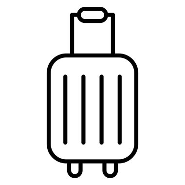 İnce çizgi biçimli vektör çizimi grafik tasarımlı bagaj simgesi