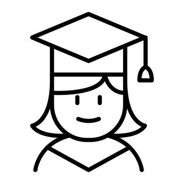 İnce çizgi biçim vektör illüstrasyon grafik tasarımında mezuniyet simgesi