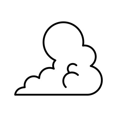 İnce çizgi biçimli bulut vektörü çizimi grafik tasarımı simgesi