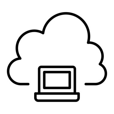 Cloud computing icon in thin line style Vector illustration graphic design