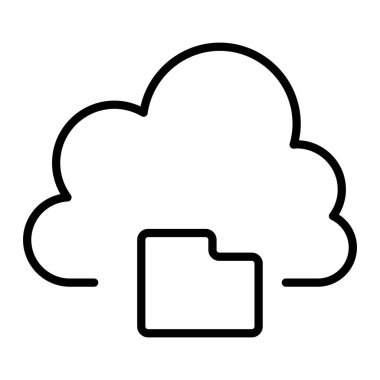 Cloud computing icon in thin line style Vector illustration graphic design