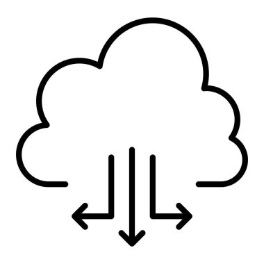 Cloud computing icon in thin line style Vector illustration graphic design