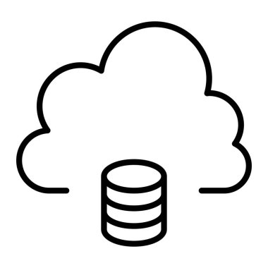 Cloud computing icon in thin line style Vector illustration graphic design
