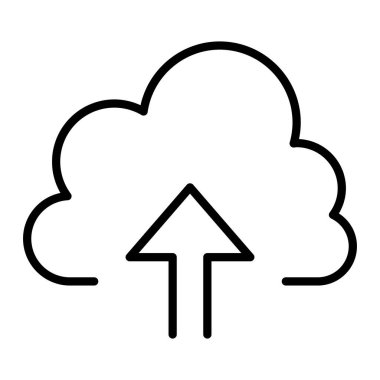 Veri simgesini ince çizgi biçimi vektör grafik tasarımı ile yükle