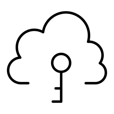 İnce çizgi biçimli vektör grafik tasarımı ağ güvenliği simgesi