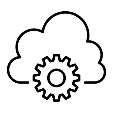 Cloud computing icon in thin line style Vector illustration graphic design