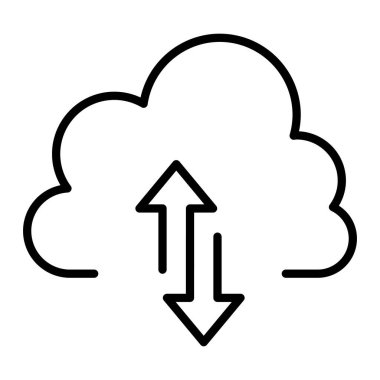 Cloud computing icon in thin line style Vector illustration graphic design