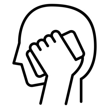 İnce çizgi biçimli Vector grafik tasarımı için akıllı telefon simgesi kullanılıyor