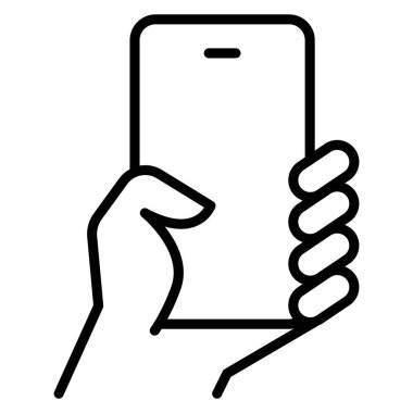 İnce çizgi biçimli Vector grafik tasarımı için akıllı telefon simgesi kullanılıyor