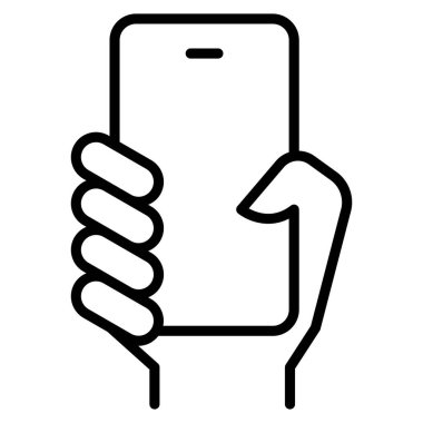 İnce çizgi biçimli Vector grafik tasarımı için akıllı telefon simgesi kullanılıyor