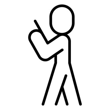 İnce çizgi biçimli Vector grafik tasarımı için akıllı telefon simgesi kullanılıyor