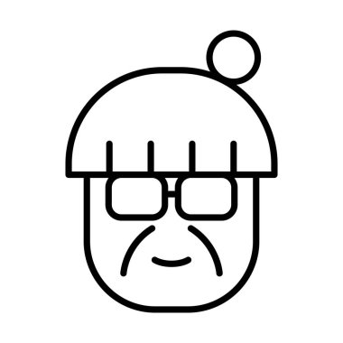 İnce çizgi biçimli yaşlı simgesi Vektör illüstrasyon grafik tasarımı