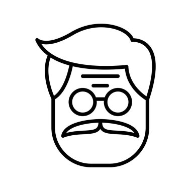 İnce çizgi biçimli yaşlı simgesi Vektör illüstrasyon grafik tasarımı